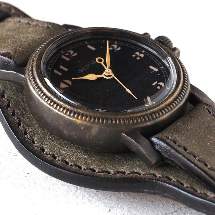ARKRAFT 手工手錶“Nes Medium”阿拉伯數字高級 W 錶帶 [AR-C-026-AR] 