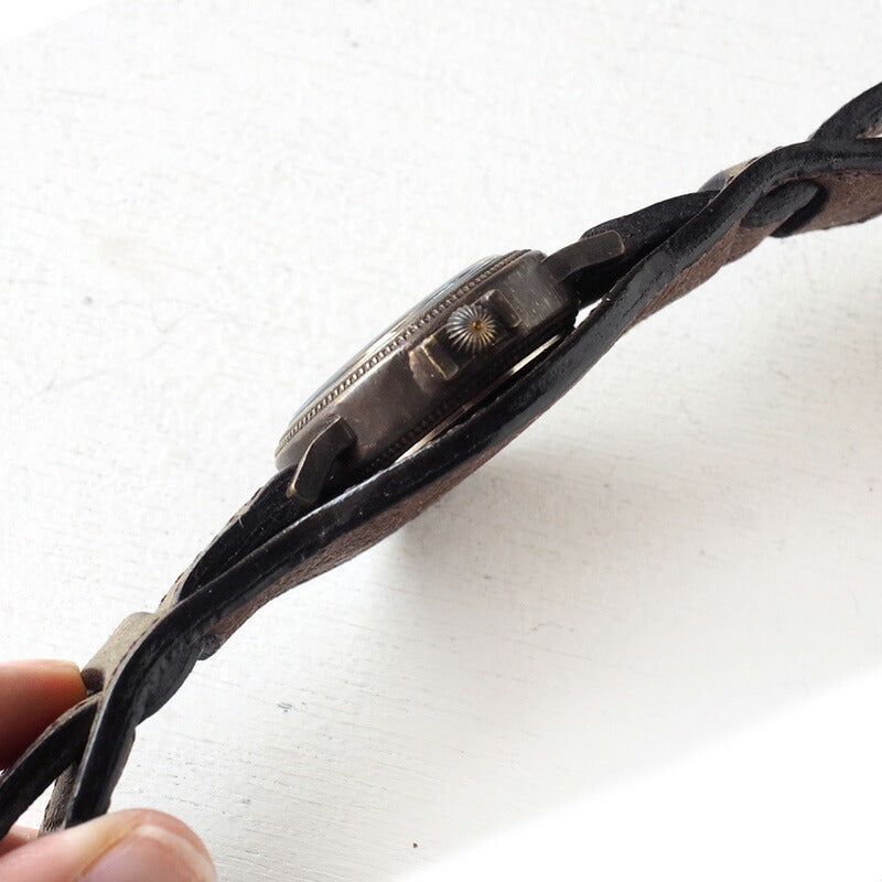 ARKRAFT（アークラフト）手作り腕時計 “Nes Medium” アラビア数字 プレミアムWストラップ [AR-C-026-AR]