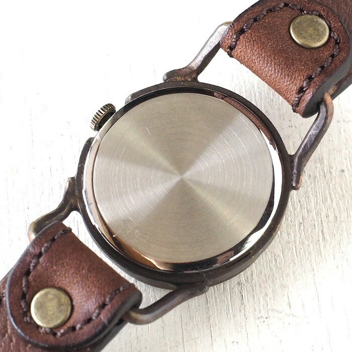 ARKRAFT（アークラフト）手作り腕時計 “Drake Medium” シェル文字盤 赤ドット プレミアムストラップ [AR-C-020-BL-RD]