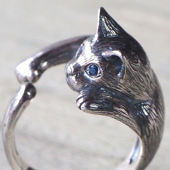 [Choose from 2 eye colors] naturama Cat Ring “Pixie” Cat Silver [AR29C] 