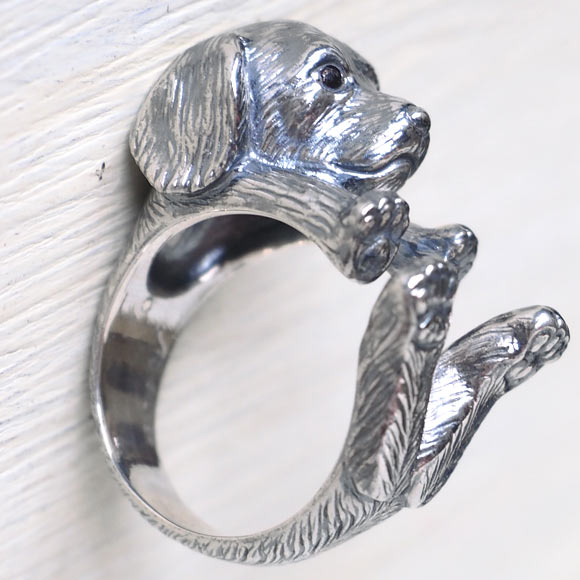 naturama Dog Ring Miniature Dachshund Silver Women's Men's [AR34] 