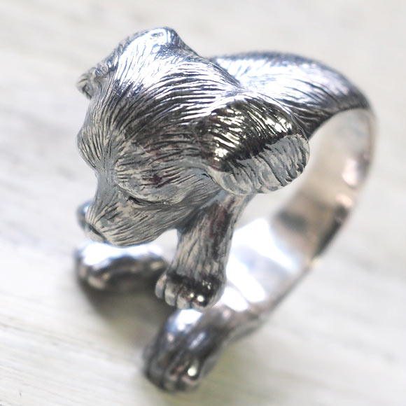 naturama Dog Ring Miniature Dachshund Silver Women's Men's [AR34] 