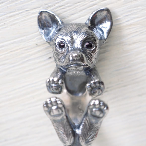 naturama Dog Ring Chihuahua 銀 女式 男式 [AR36] 