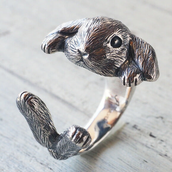 naturama Rabbit Ring Lop Ear Silver Men's Women's [AR49] 
