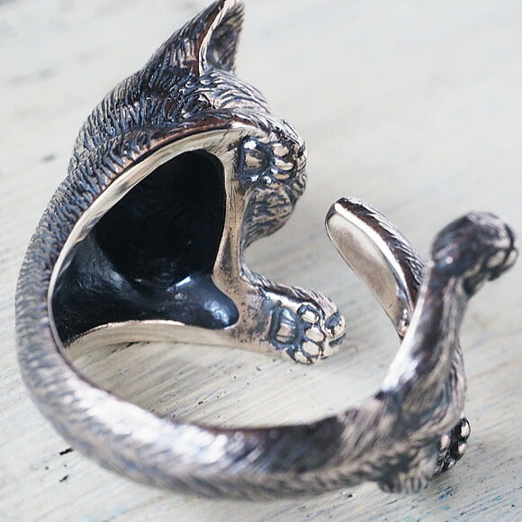 naturama Cat Ring “Guri” Cat Silver Men Women [AR51] 