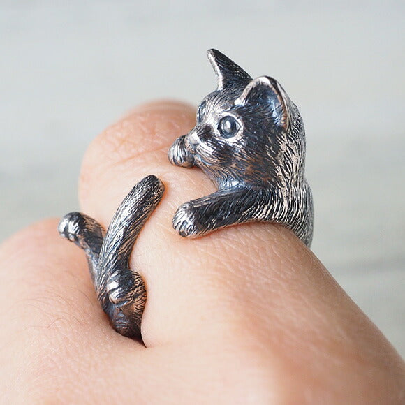 naturama Cat Ring “Guri” Cat Silver Men Women [AR51] 