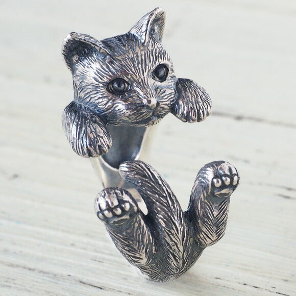naturama Cat Ring “Latu” Cat Silver Men Women [AR52] — クラフトカフェ