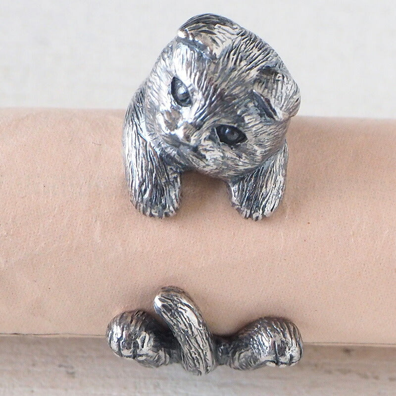 naturama(ナチュラマ) 猫リング スコティッシュフォールド シルバー [AR70]