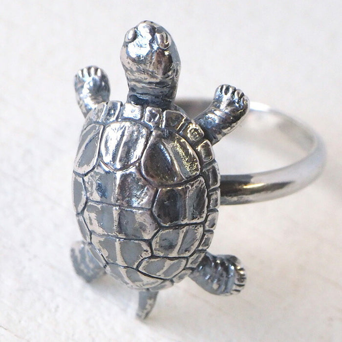 naturama Turtle Ring Silver Men's Women's [AR73] 