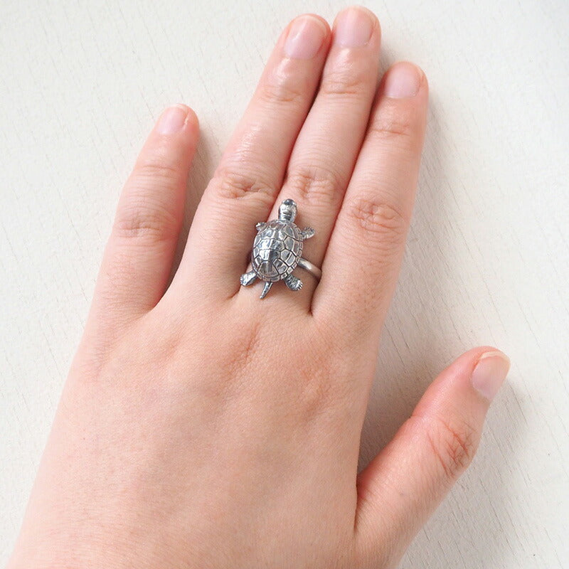 naturama Turtle Ring Silver Men's Women's [AR73] 