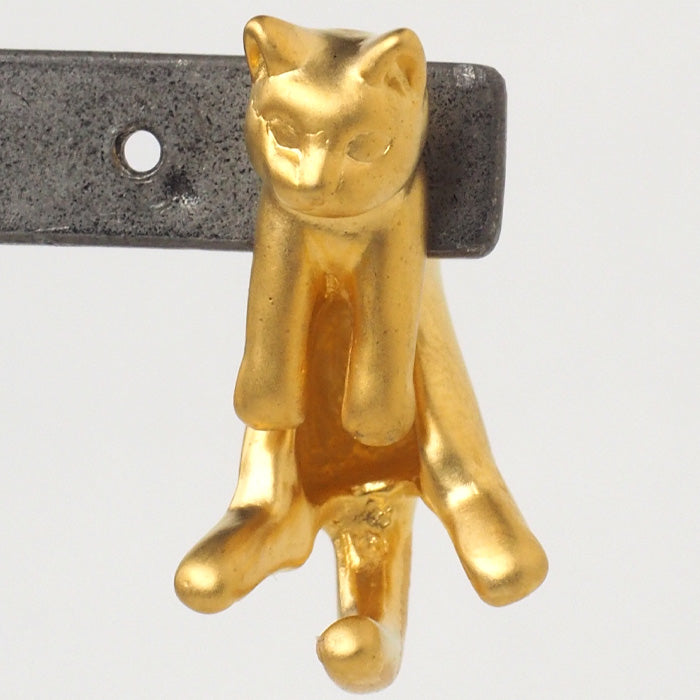 naturama Cat Earrings “Guri” Brass Matte Gold One Ear [AY12-G] 