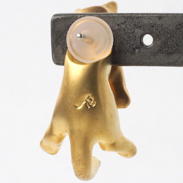 naturama Cat Earrings “Guri” Brass Matte Gold One Ear [AY12-G] 