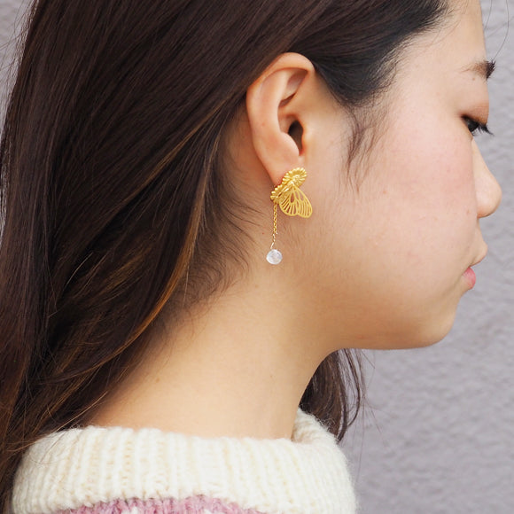 naturama Paradis Earrings Brass 18K Matt Gold Plated One Ear [AY18] 