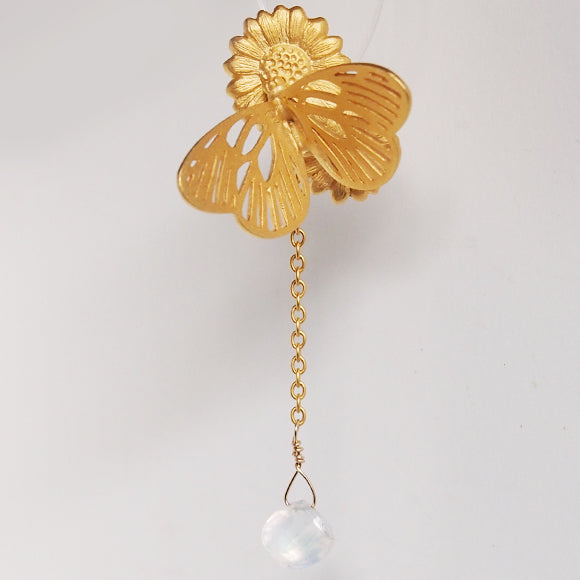 naturama Paradis Earrings Brass 18K Matt Gold Plated One Ear [AY18] 