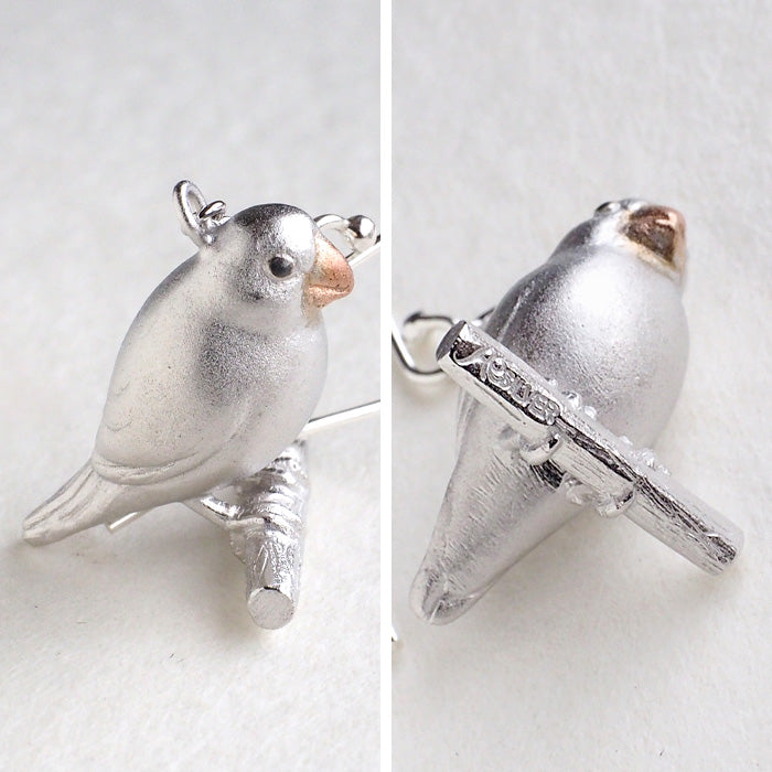 naturama Java Sparrow Earrings Silver 925 One Ear [AY64] 