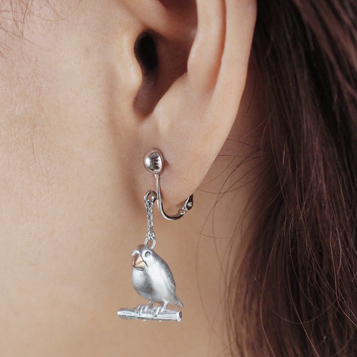 naturama Java sparrow earrings silver 925 one ear [AY64-E] 