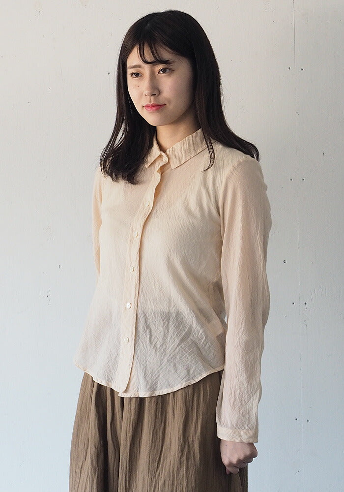 [All 28 colors] Gauze Clothing Studio Garage Single Gauze Blouse Long Sleeve Ladies [BL-27] 