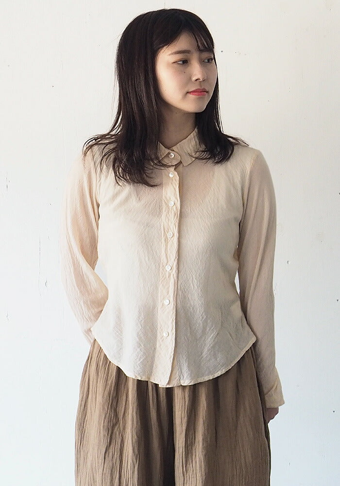 [All 28 colors] Gauze Clothing Studio Garage Single Gauze Blouse Long Sleeve Ladies [BL-27] 