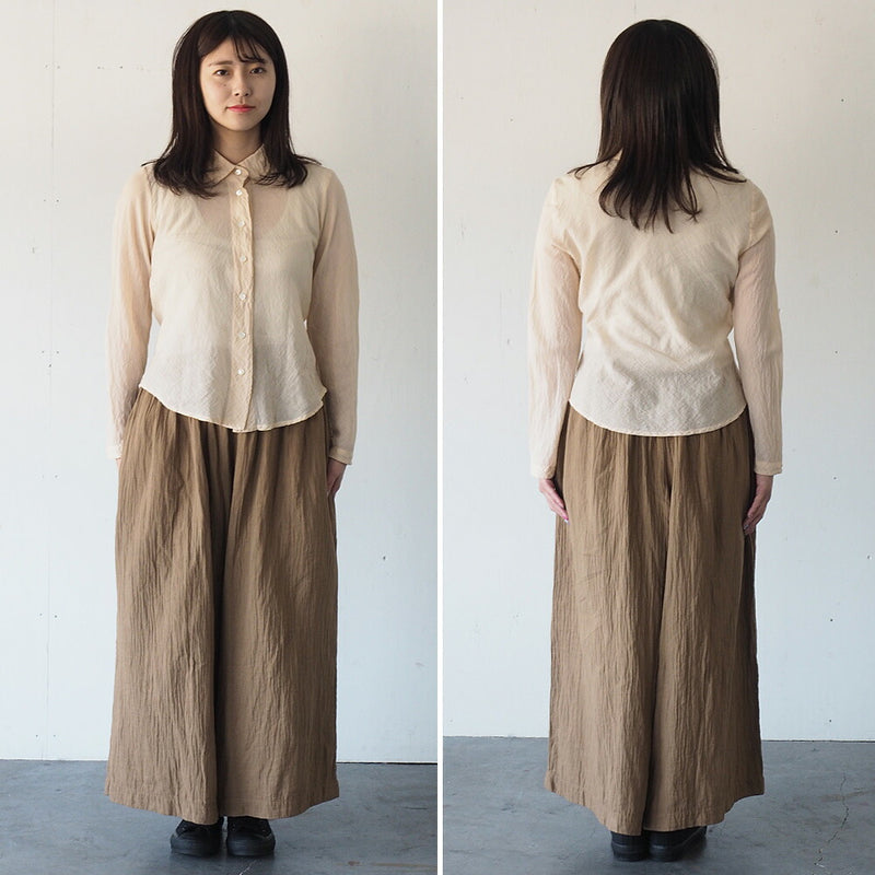 [All 28 colors] Gauze Clothing Studio Garage Single Gauze Blouse Long Sleeve Ladies [BL-27] 