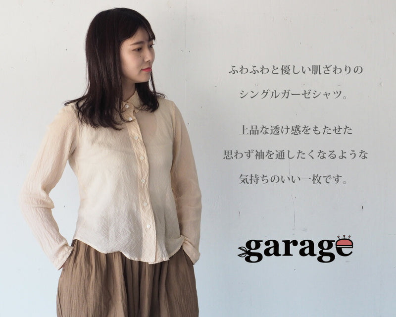 [All 28 colors] Gauze Clothing Studio Garage Single Gauze Blouse Long Sleeve Ladies [BL-27] 