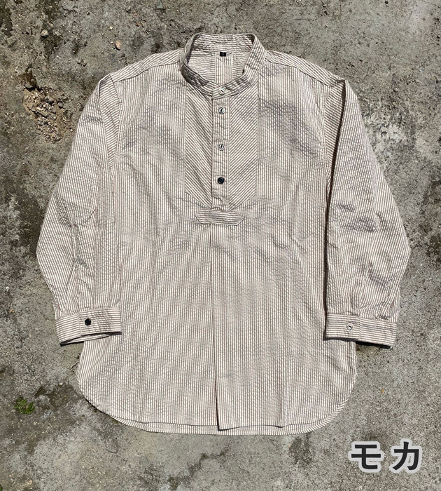 [2 colors] graphzero Fisherman Pullover Shirt Seersucker [BL-FSSH-0404] Okayama Kurashiki Kojima Jeans Denim Brand