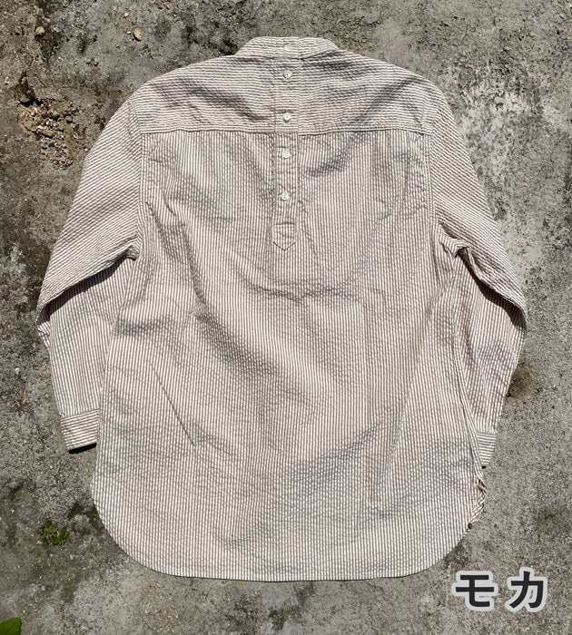 [2 colors] graphzero Fisherman Pullover Shirt Seersucker [BL-FSSH-0404] Okayama Kurashiki Kojima Jeans Denim Brand
