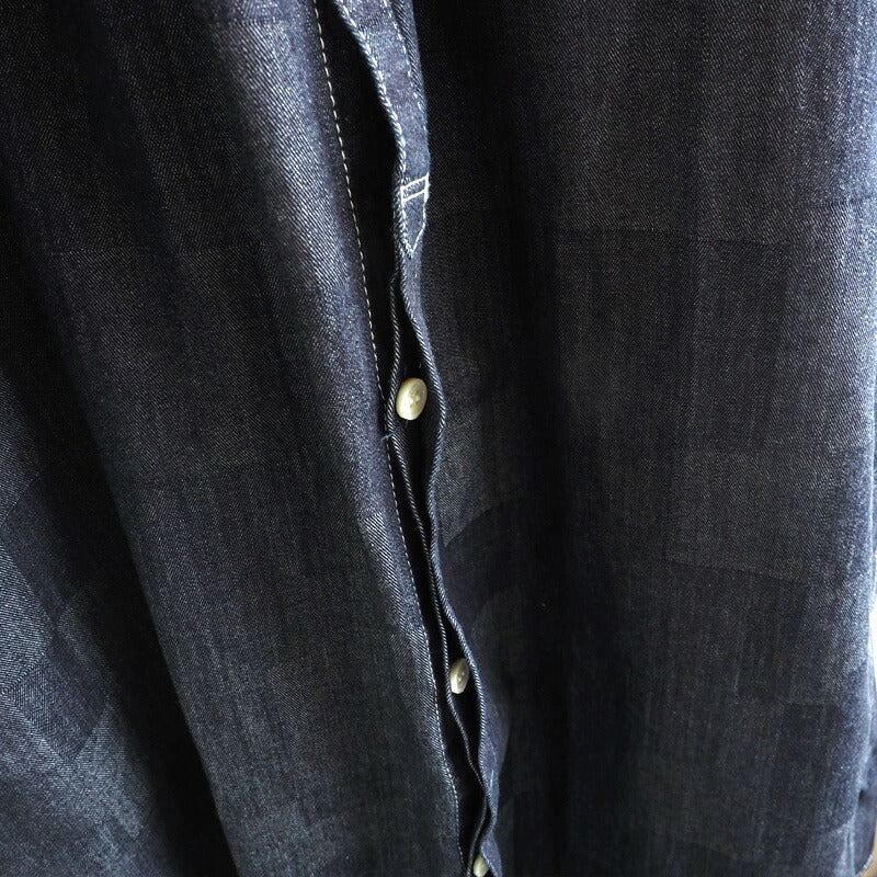 BLUE LOOM（ブルールーム） マキニョンワンピース ランダム切り替え ブロックデニム 8分袖 レディース フリーサイズ [BL-MQOP-0112-BK]