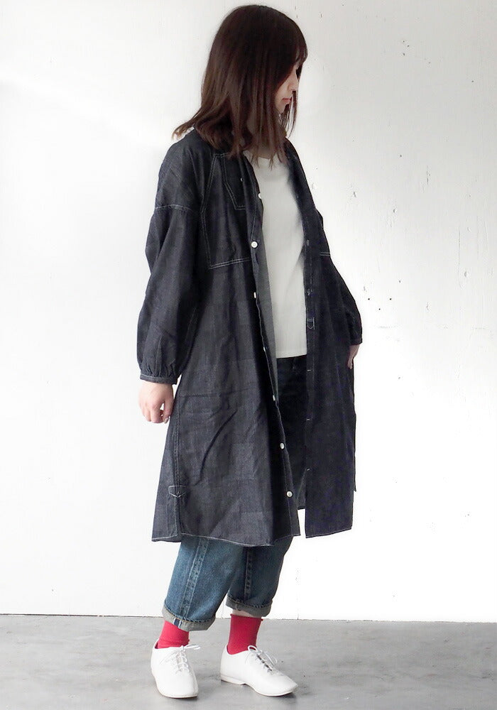 BLUE LOOM（ブルールーム） マキニョンワンピース ランダム切り替え ブロックデニム 8分袖 レディース フリーサイズ [BL-MQOP-0112-BK]