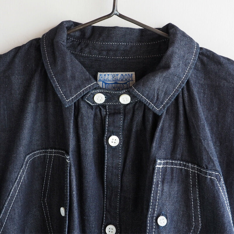 BLUE LOOM（ブルールーム） マキニョンワンピース ランダム切り替え ブロックデニム 8分袖 レディース フリーサイズ [BL-MQOP-0112-BK]