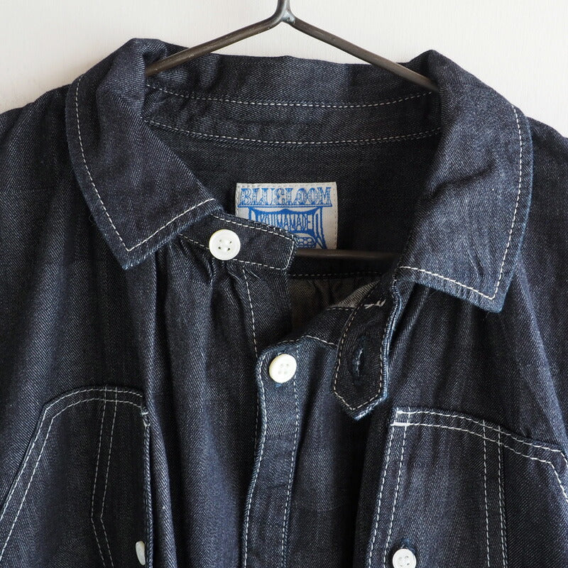 BLUE LOOM（ブルールーム） マキニョンワンピース ランダム切り替え ブロックデニム 8分袖 レディース フリーサイズ [BL-MQOP-0112-BK]