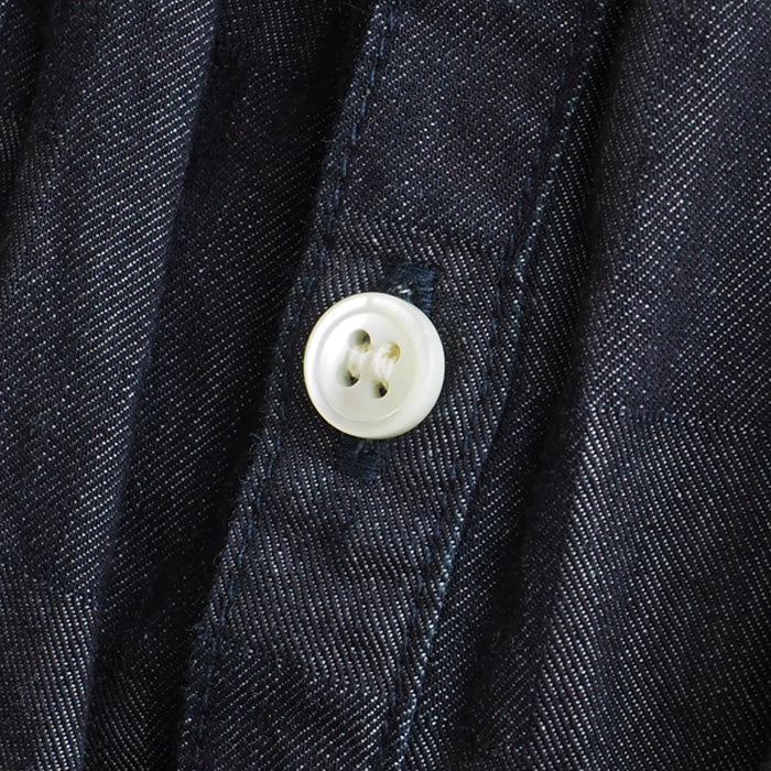 BLUE LOOM Makignon Dress Block Denim Block WH Ladies Free Size [BL-MQOP-0406-blwh] 