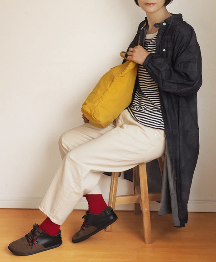 BLUE LOOM Makignon Dress Block Denim Block WH Ladies Free Size [BL-MQOP-0406-blwh] 