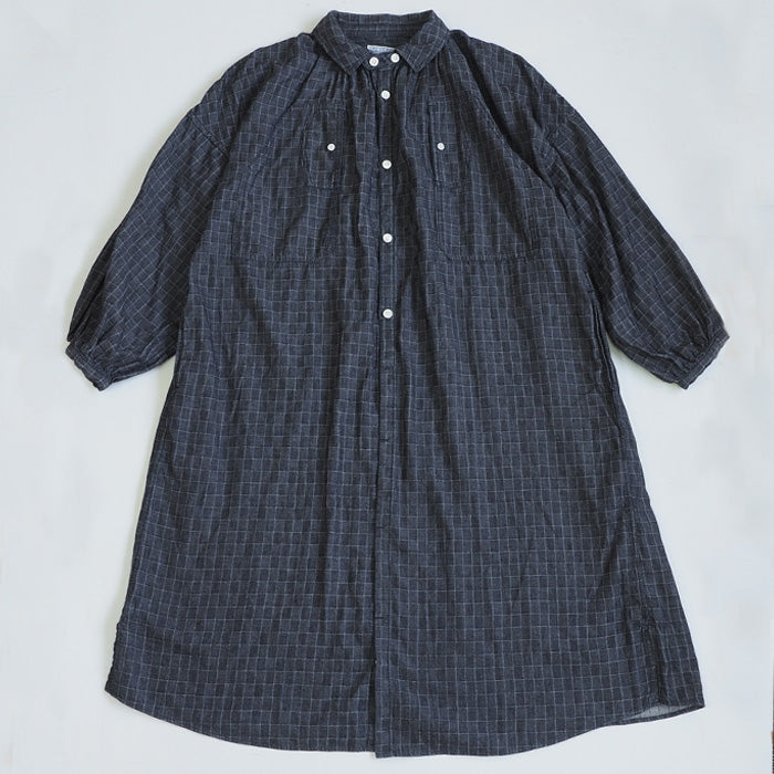 BLUE LOOM Makignon Dress Herringbone Block Check Ladies Free Size [BL-MQOP-0406-HB]