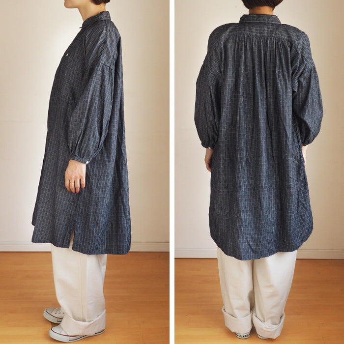 BLUE LOOM Makignon Dress Herringbone Block Check Ladies Free Size [BL-MQOP-0406-HB]