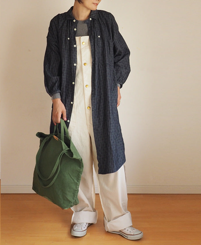 BLUE LOOM Makignon Dress Herringbone Block Check Ladies Free Size [BL-MQOP-0406-HB]