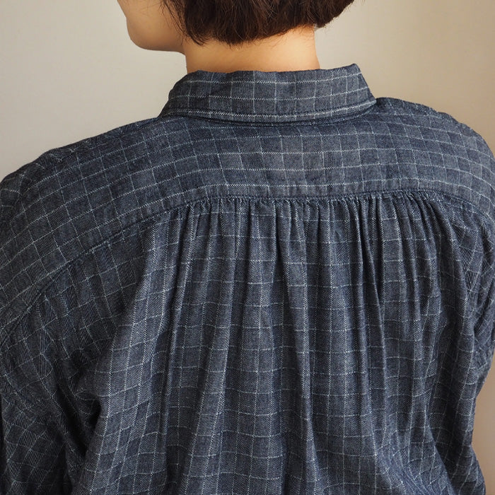 BLUE LOOM Makignon Dress Herringbone Block Check Ladies Free Size [BL-MQOP-0406-HB]