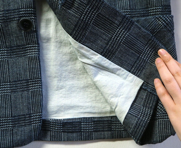 BLUE LOOM Stand Collar Vest Glen Check Ladies [BL-STVT-2909] 