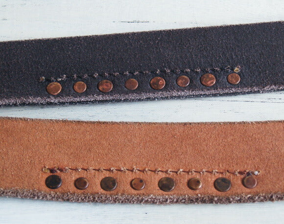 Dady Men's Slit Stitch x Studs Vintage Oil Leather Belt [DD1203] 