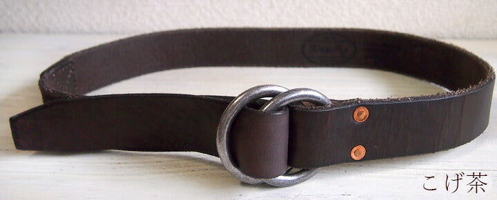 Dady Men's Vintage Oil Leather Double Ring Belt [DD1202] 