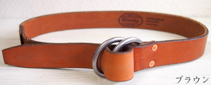 Dady Men's Vintage Oil Leather Double Ring Belt [DD1202] 