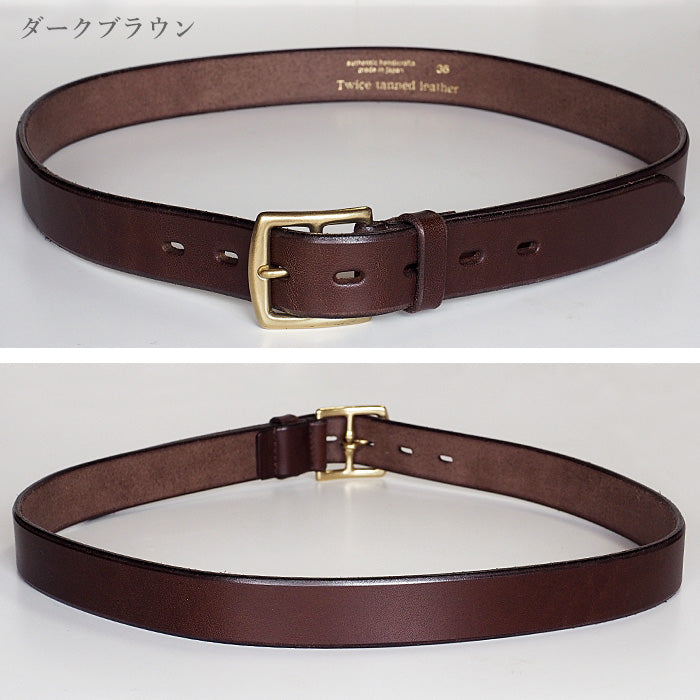 [2 colors] Dady Tochigi Leather Twice Tannin Leather Belt Men's 30mm Width [DD1206] 