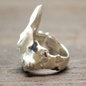 DECOvienya handmade accessories rabbit and clover ring white [DE-001W] 