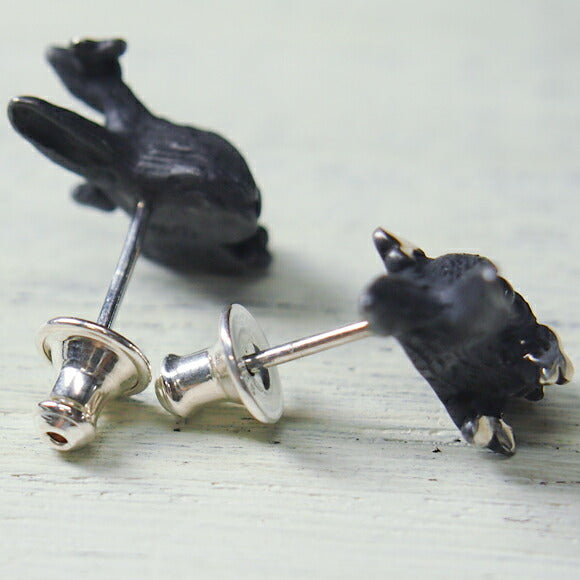 DECOvienya handmade accessories rabbit and clover earrings black set of 2 [DE-023B] 