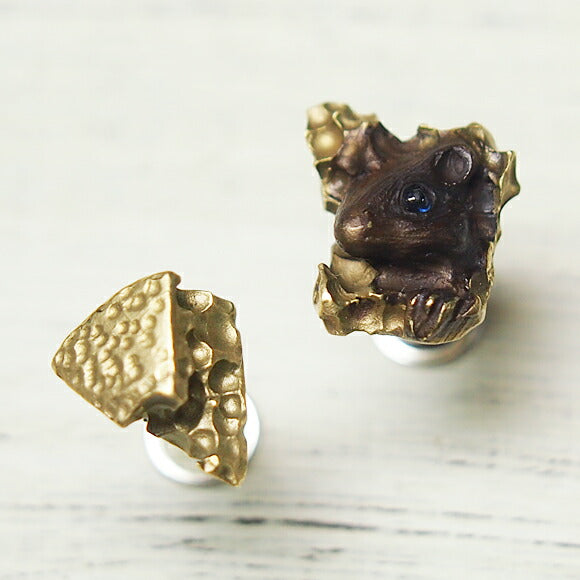 DECOvienya handmade accessories mouse and cheese earrings set of 2 [DE-034] 