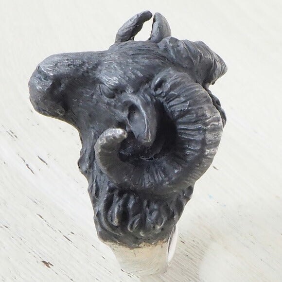 DECOvienya handmade accessory sheep ring male silver black finish [DE-040] 