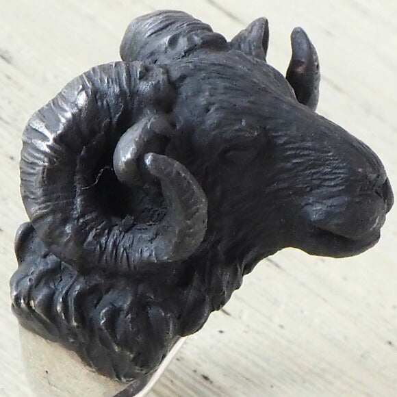 DECOvienya handmade accessory sheep ring male silver black finish [DE-040] 
