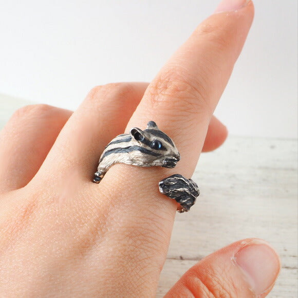 DECOvienya handmade accessories chipmunk ring silver [DE-059S] 