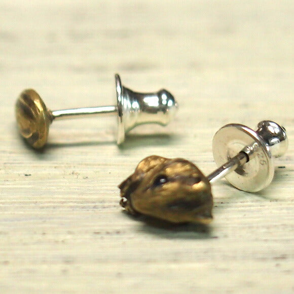 DECOvienya handmade accessories chipmunk and sunflower seed earrings gold set of 2 [DE-061G] 