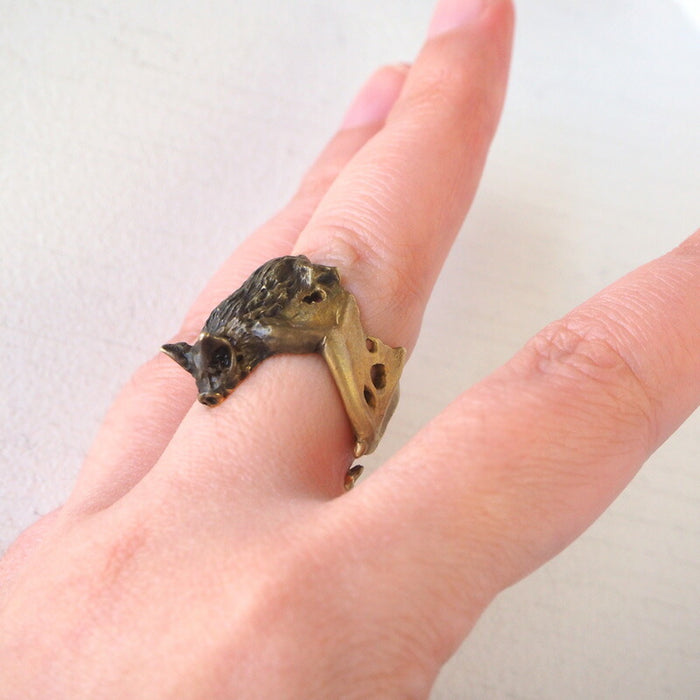 DECOvienya handmade accessories bat ring gold [DE-063G] 