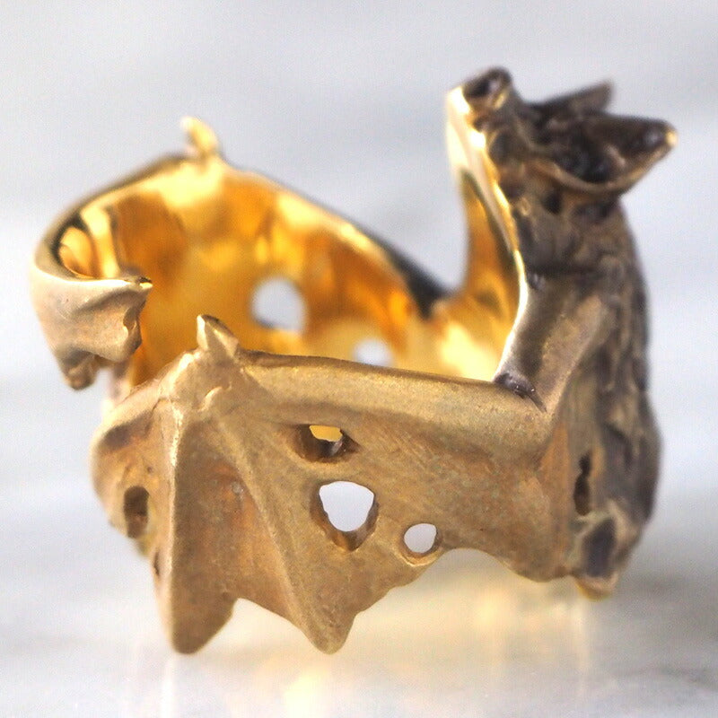 DECOvienya handmade accessories bat ring gold [DE-063G] 